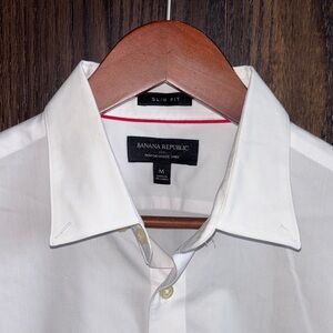 Banana Republic Men’s Slim Fit White Dress Shirt | Performance